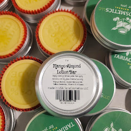 Collection of Tariacosmetics lotion bars with visible branding and product details.